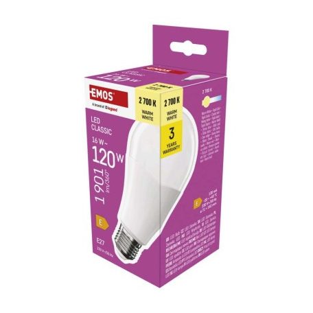 LED izzó Classic A70 / E27 / 16 W (120 W) / 1901 lm / Meleg fehér