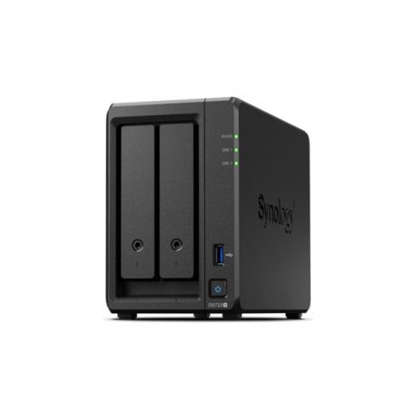 SYNOLOGY NAS 2 fiókos DS723+ 2x4TB HDD-vel, AMD Ryzen R1600 2x2,6GHz, 2GB DDR4 RAM, 2x1000Mbit, 1xUSB3.2Gen1